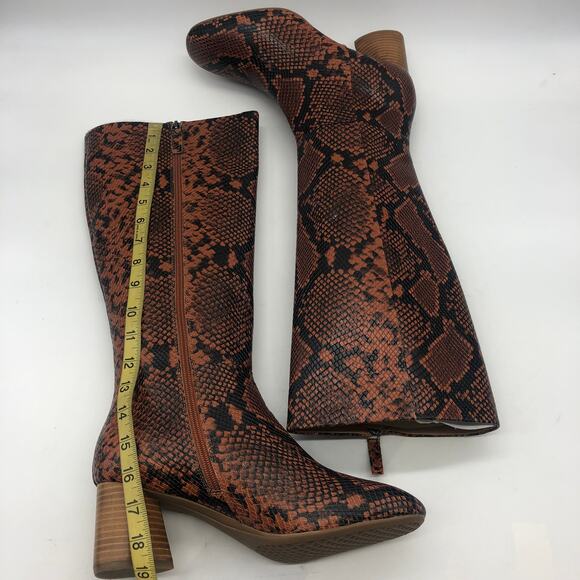 Aerosoles Womens Maxim Rust Snake Knee High Boots Brown Size 10 M - Picture 6 of 9